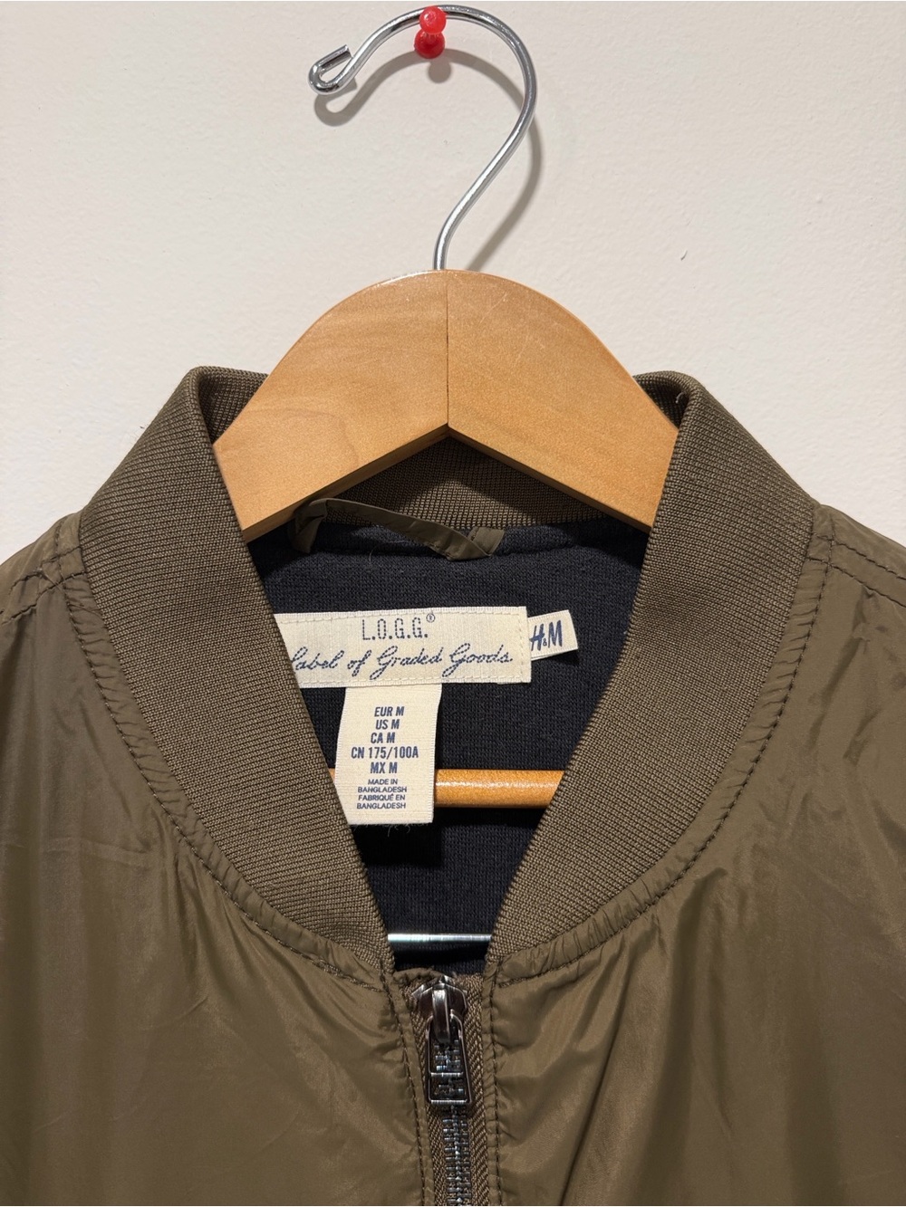 H&M Olive Bomber Jacket in Dark Olive